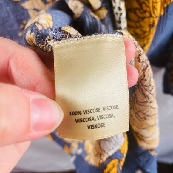 Anthropologie Andersen & Lauth‎ Floral Gray Yellow Open Cardigan One Size - Picture 4 of 6